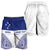Personalised Toa Samoa Rugby Spirit Shorts for Men White Samoan Tribal Pattern - Polynesian Pride
