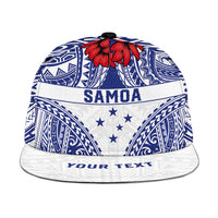 Personalised Toa Samoa Rugby Spirit Snapback Cap White Samoan Tribal Pattern - Polynesian Pride