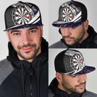 Personalized NZ Darts Mesh Trucker Cap Paua Shell Maori Koru Whakairo - Purple - Polynesian Pride