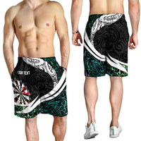 Personalized NZ Darts Shorts for Men Paua Shell Maori Koru Whakairo - Polynesian Pride