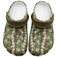 Pikake Maile Tiare Lei Clogs Shoes Natural Lauhala Pattern