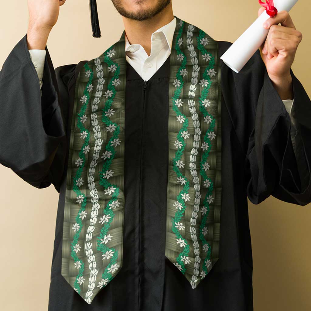 Pikake Maile Tiare Lei Graduation Stole Omaomao Lauhala Pattern