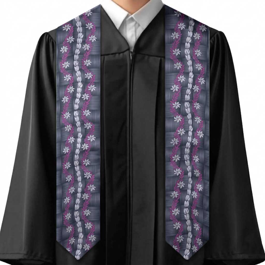 Pikake Maile Tiare Lei Graduation Stole Poni Lauhala Pattern