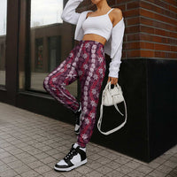 Pikake Maile Tiare Lei Jogger Pants Akala Lauhala Pattern