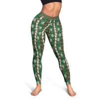 Pikake Maile Tiare Lei Leggings Omaomao Lauhala Pattern