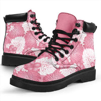 Pink Aloha Hawaii All Season Boots Monstera Hibiscus Plumeria Seamless Vibes - Polynesian Pride