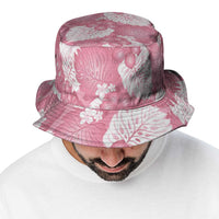 Pink Aloha Hawaii Bucket Hat Monstera Hibiscus Plumeria Seamless Vibes - Polynesian Pride
