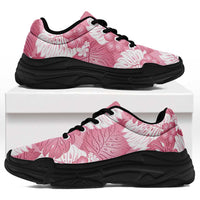 Pink Aloha Hawaii Chunky Sneakers Monstera Hibiscus Plumeria Seamless Vibes - Polynesian Pride