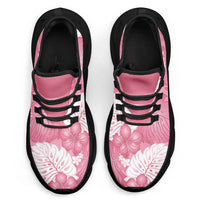 Pink Aloha Hawaii Clunky Sneakers Monstera Hibiscus Plumeria Seamless Vibes - Polynesian Pride