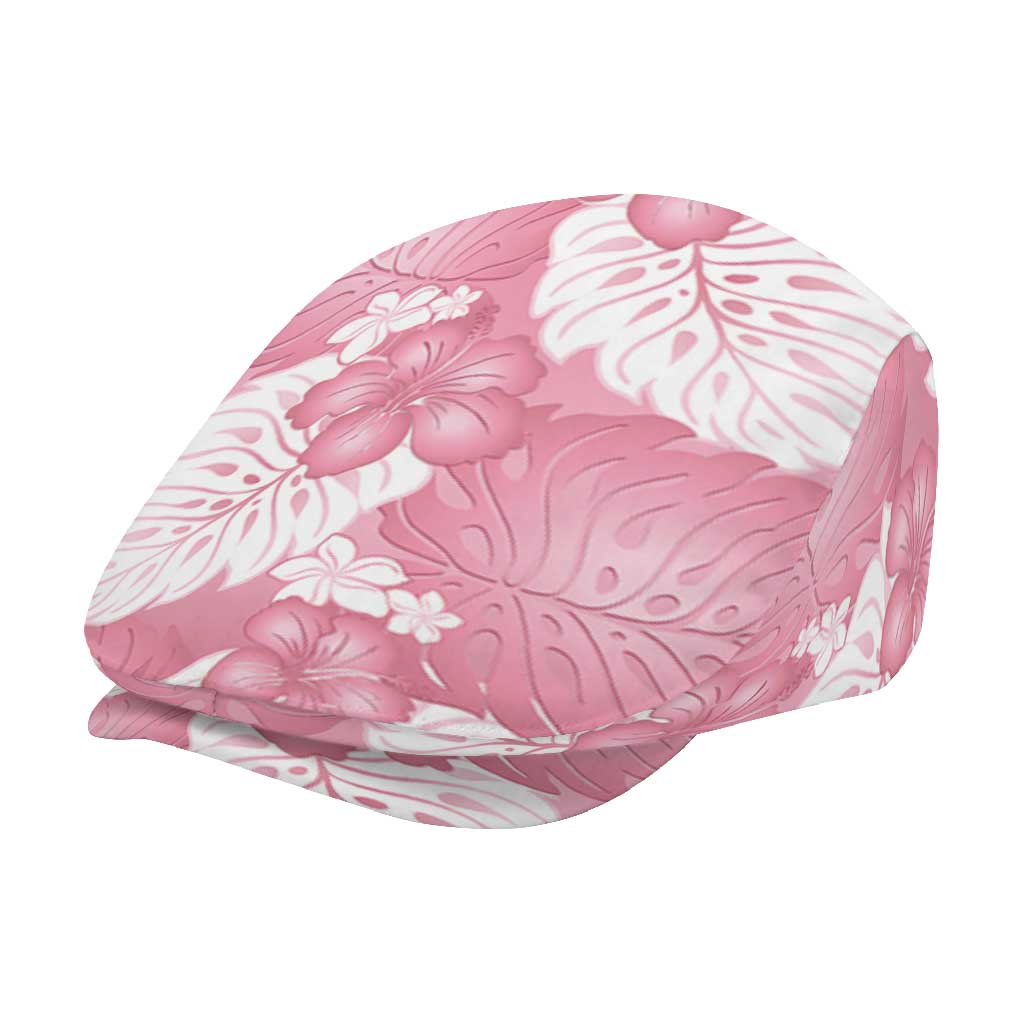 Pink Aloha Hawaii Jeff Hat Monstera Hibiscus Plumeria Seamless Vibes - Polynesian Pride