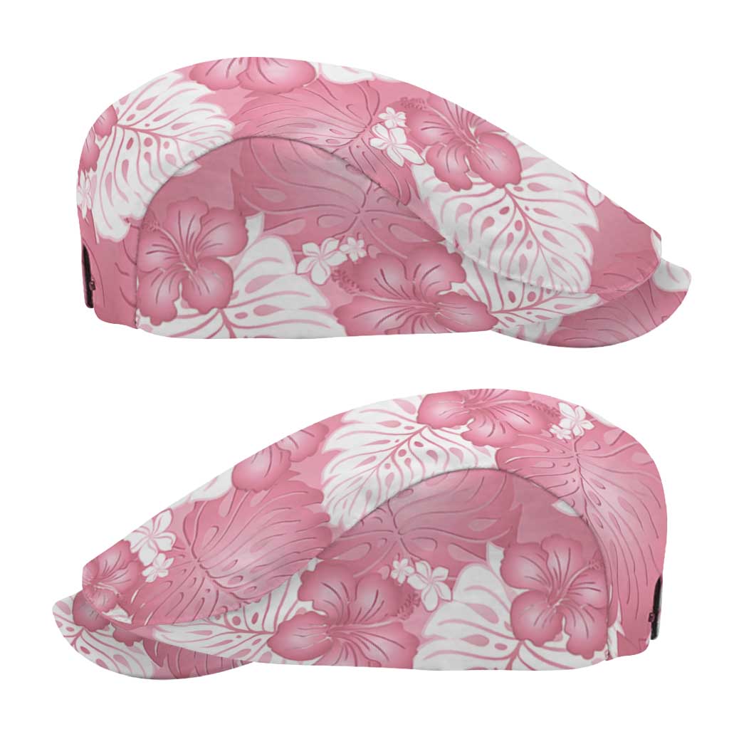 Pink Aloha Hawaii Jeff Hat Monstera Hibiscus Plumeria Seamless Vibes - Polynesian Pride