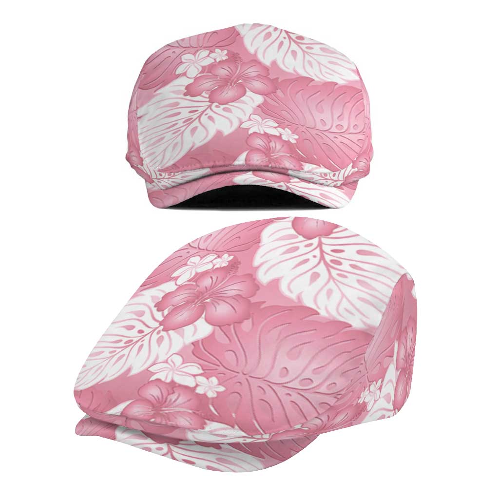 Pink Aloha Hawaii Jeff Hat Monstera Hibiscus Plumeria Seamless Vibes - Polynesian Pride