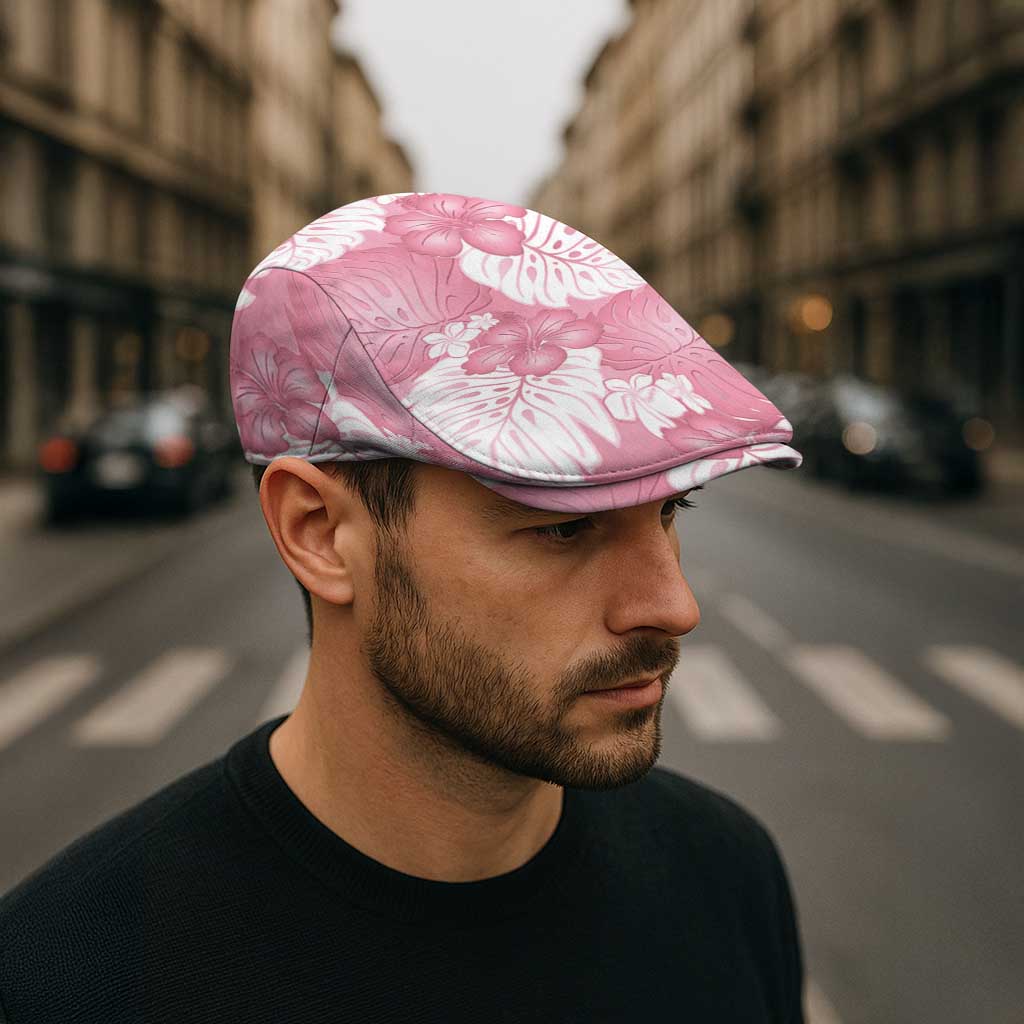 Pink Aloha Hawaii Jeff Hat Monstera Hibiscus Plumeria Seamless Vibes - Polynesian Pride