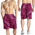 Pink Aloha Hawaii Shorts for Men Hawaiian Kakau Ohia Lehua Lei - Polynesian Pride