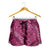 Pink Aloha Hawaii Shorts for Women Hawaiian Kakau Ohia Lehua Lei - Polynesian Pride