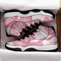 Pink Aloha Hawaii Sneakers J11 Monstera Hibiscus Plumeria Seamless Vibes - Polynesian Pride