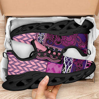 Pink Aotearoa Kowhaiwhai Pattern Clunky Sneakers NZ Maori Quilt Style - Polynesian Pride