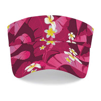 Pink Banana Leaf Hawaii Sun Visor Cap Lau Maia Plumeria Tropical Summer Vibes
