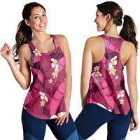 Pink Banana Leaf Hawaii Women Racerback Tank Lau Maia Plumeria Tropical Summer Vibes