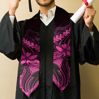 Pink Black Aloha Hawaii Graduation Stole Polynesian Shark Tattoo With Plumeria LT14