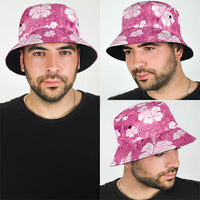 Pink Bula Fiji Masi Hibiscus Seamless Bucket Hat