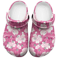 Pink Bula Fiji Masi Hibiscus Seamless Clogs Shoes