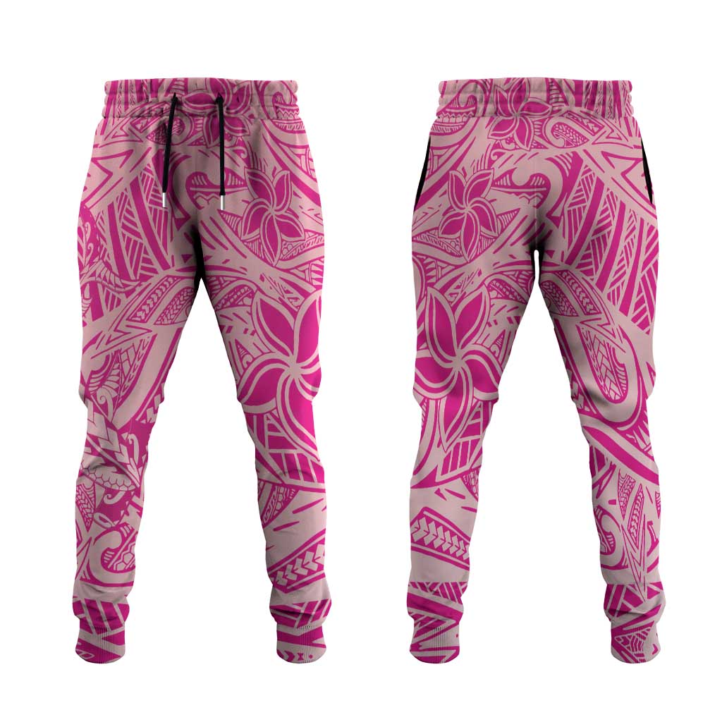 Pink Gradient Polynesia Jogger Pants Hawaiian Tribal Hammerhead Shark Tattoo - Polynesian Pride