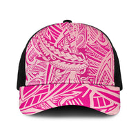 Pink Gradient Polynesia Mesh Trucker Cap Hawaiian Tribal Hammerhead Shark Tattoo - Polynesian Pride