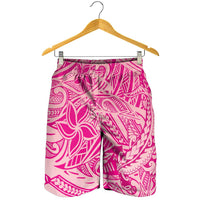 Pink Gradient Polynesia Shorts for Men Hawaiian Tribal Hammerhead Shark Tattoo - Polynesian Pride