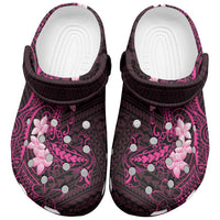 Pink Hawaii Clogs Shoes Hammerhead Shark Tattoo Curve Polynesian - Polynesian Pride