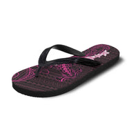 Pink Hawaii Flip Flops Hammerhead Shark Tattoo Curve Polynesian - Polynesian Pride