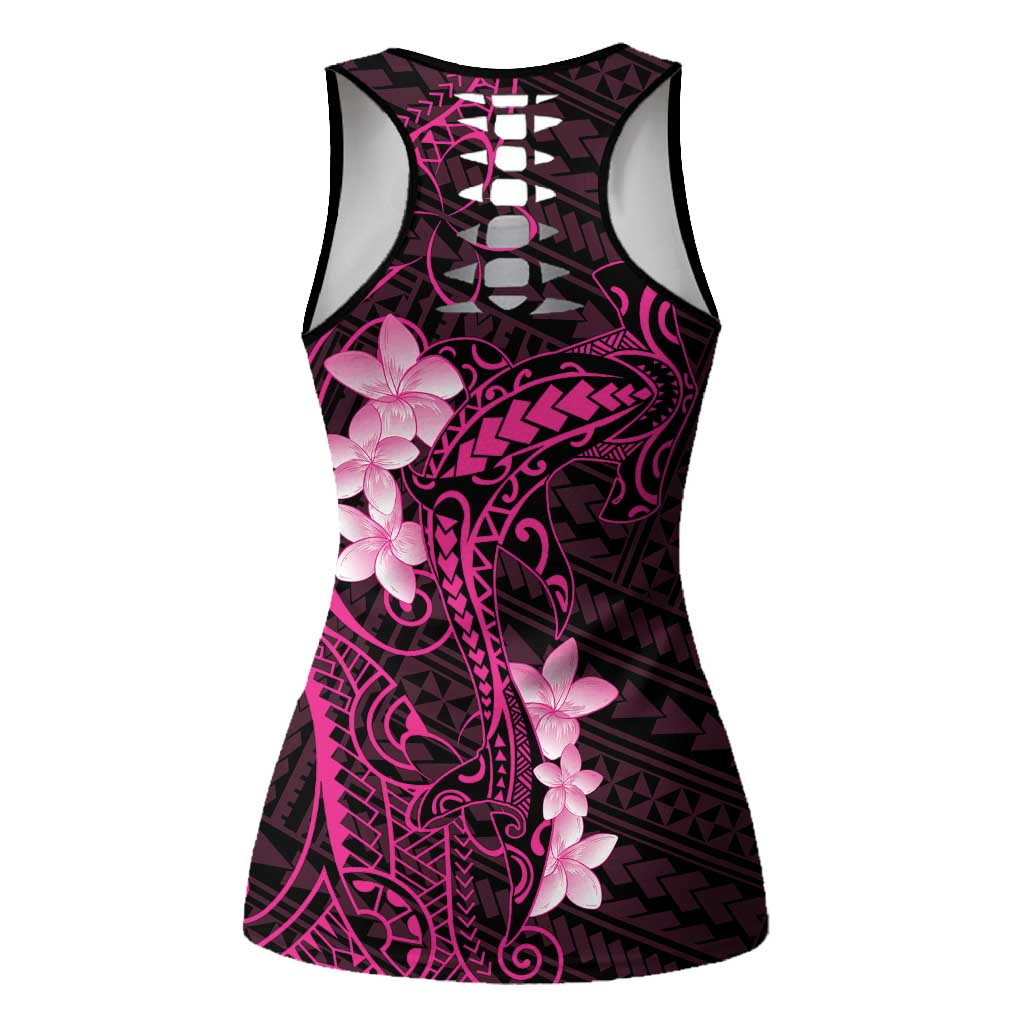Pink Hawaii Hollow Tank Top Hammerhead Shark Tattoo Curve Polynesian - Polynesian Pride