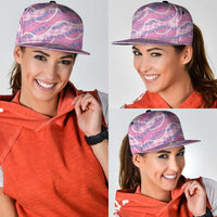 Pink Hawaii Palaka Honohono Pikake Snapback Cap Hawaiian Orchid Lei Polynesian Pattern - Polynesian Pride