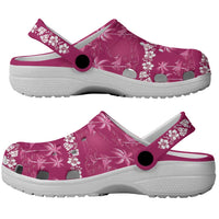 Pink Hawaii Palm Tree Hibiscus Clogs Shoes Fantasy Summer Vibe LT01 - Polynesian Pride