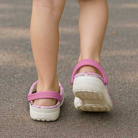 Pink Palaka Crane and Flowers Clogs Shoes Japan Heritage Spirit - Polynesian Pride