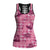 Pink Palaka Hawaii Cowboy Hollow Tank Top Puakenikeni Lei Paniolo Papale Seamless Vibes - Polynesian Pride