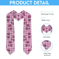 Pink Palaka Hawaii Graduation Stole Hawaiian Lehua Blossoms
