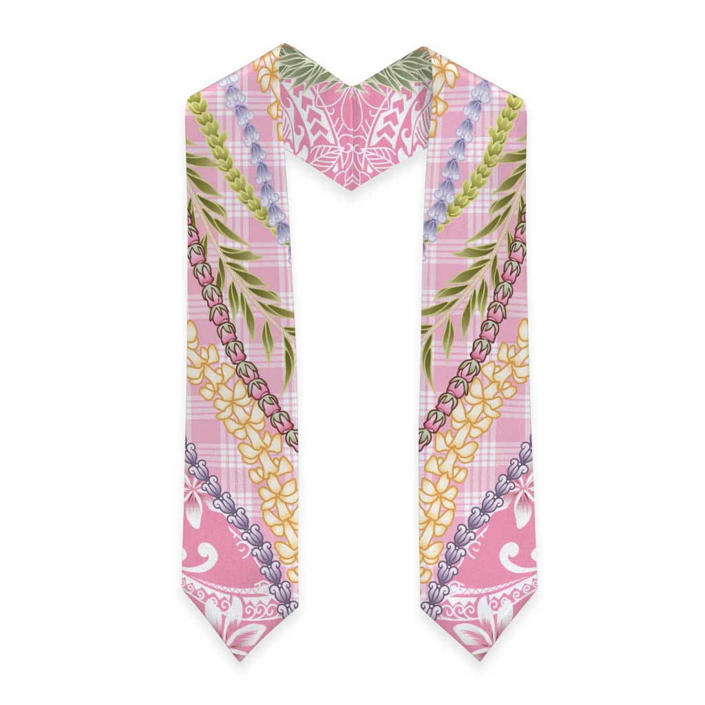 Pink Palaka Hawaii Leis Graduation Stole Hawaiian-plaid Elegant Tropical Vibes - Polynesian Pride