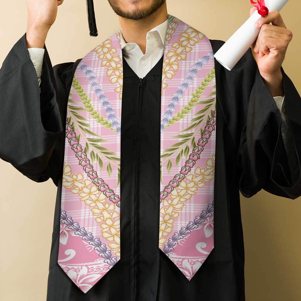 Pink Palaka Hawaii Leis Graduation Stole Hawaiian-plaid Elegant Tropical Vibes - Polynesian Pride