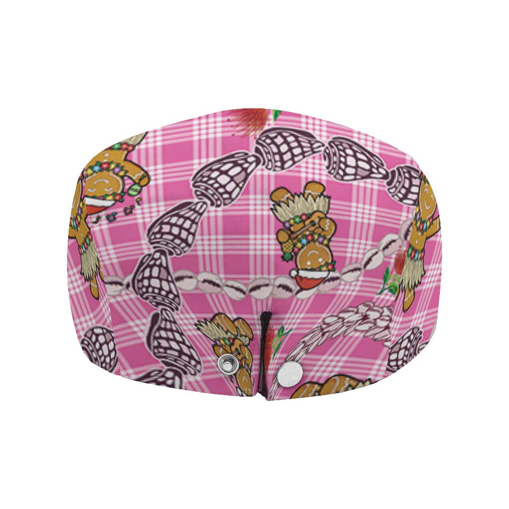 Pink Palaka Hawaii Mele Kalikimaka Jeff Hat Ohia Lehua Shell Leis Funny Gingerbread Santa - Polynesian Pride