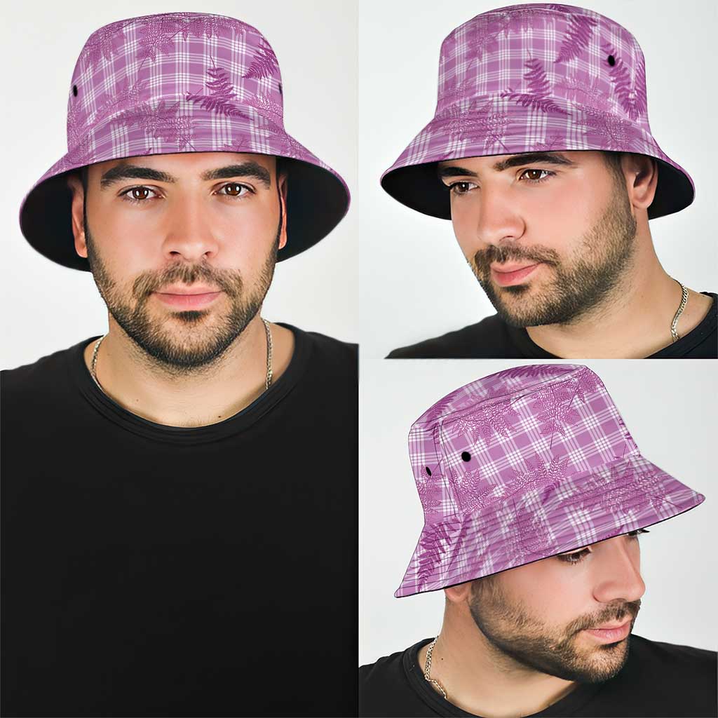 Pink Palaka Hawaii Palapalai Bucket Hat Hawaiian Fern