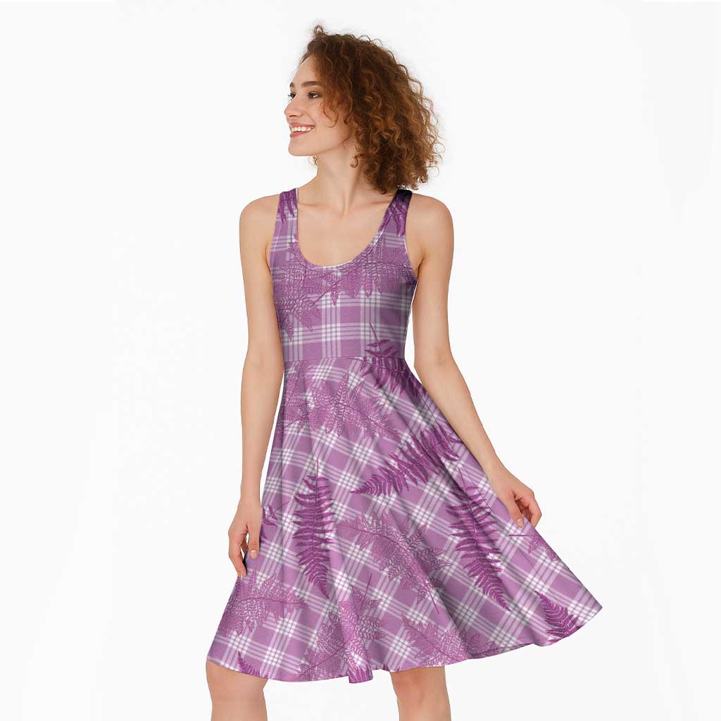 Pink Palaka Hawaii Palapalai Midi Dress Hawaiian Fern