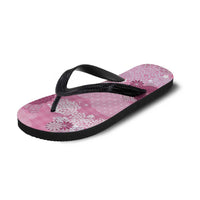 Pink Palaka Japanese Traditional Flip Flops Asanoha Seigaiha Sakura Motif - Polynesian Pride
