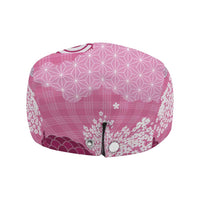 Pink Palaka Japanese Traditional Jeff Hat Asanoha Seigaiha Sakura Motif - Polynesian Pride