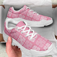 Pink Palaka Quilt Hawaii Chunky Sneakers Traditional Hawaii-plaid Pattern - Polynesian Pride