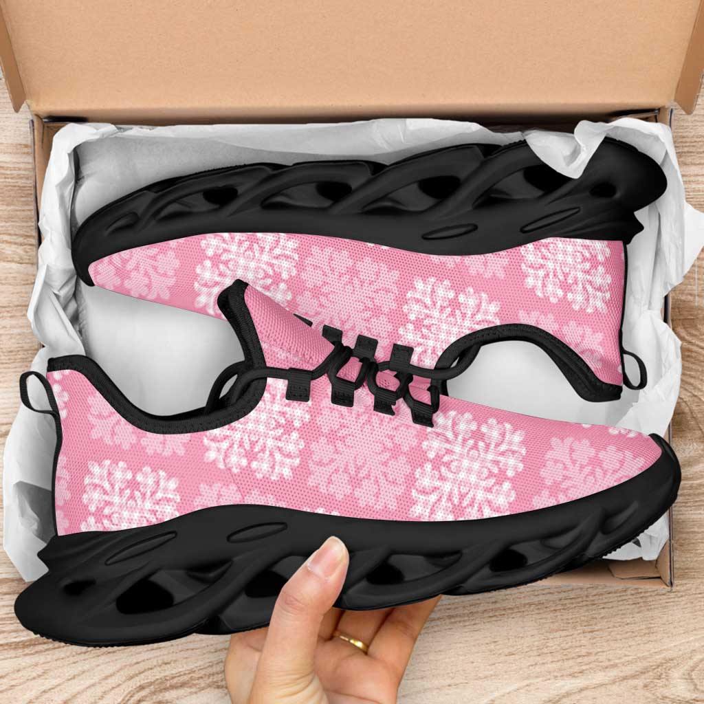 Pink Palaka Quilt Hawaii Clunky Sneakers Traditional Hawaii-plaid Pattern - Polynesian Pride