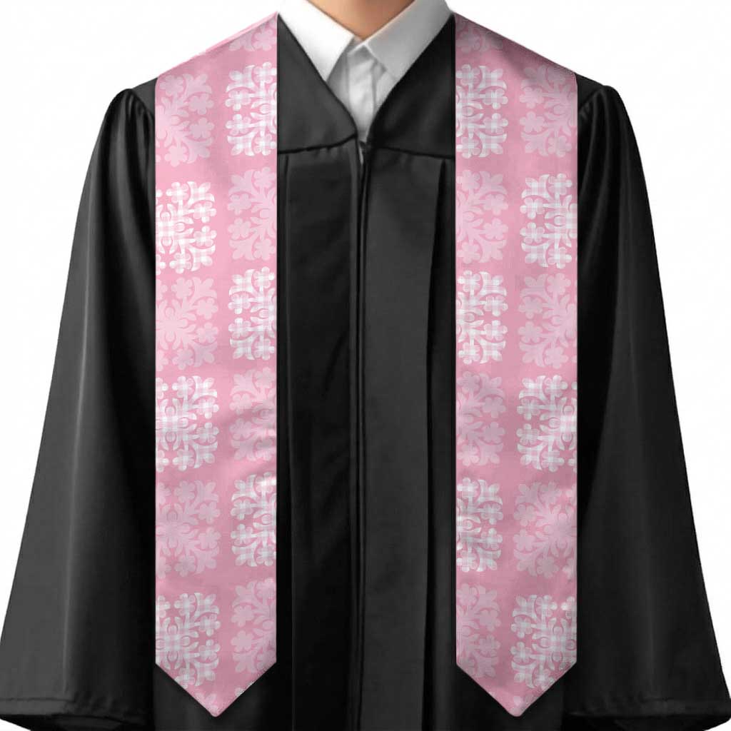 Pink Palaka Quilt Hawaii Graduation Stole Traditional Hawaii-plaid Pattern - Polynesian Pride