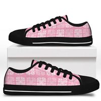 Pink Palaka Quilt Hawaii Low Top Shoes Traditional Hawaii-plaid Pattern - Polynesian Pride
