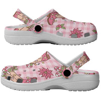 Pink Paniolo Palaka Hawaiian Cowgirl Christmas Clogs Shoes - Polynesian Pride