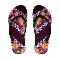 Pink Polynesia Flip Flops Plumeria Hibiscus Tropical Vibes - Polynesian Pride
